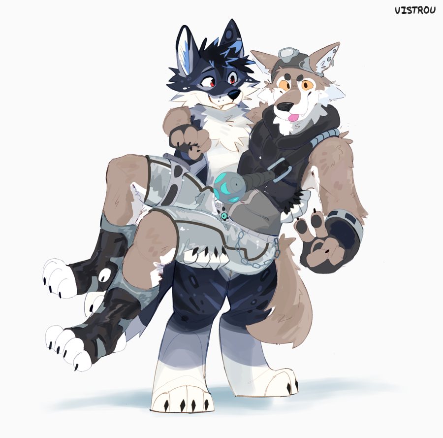 Carrying a brown wolf friend